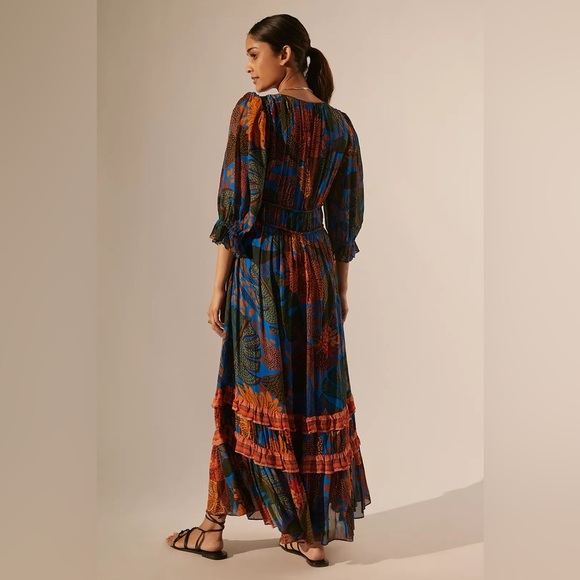 Farm Rio Puff Sleeve Maxi Dress Size M NWT - Picture 4 of 16